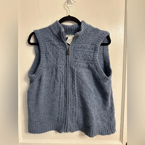 Orvis Men's Lambswool Vintage zip Up Sweater Vest - Picture 1 of 4